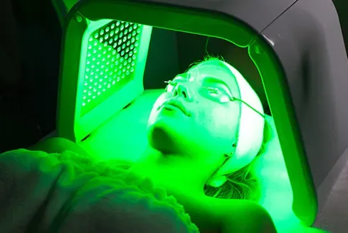 LED-fényterápia zöld fénnyel